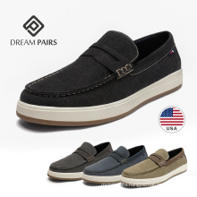 Wholesale 2020 Custom Men's Canvas Linen Upper Casual Shoes Loafers